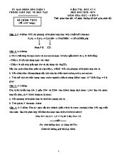 Đề kiểm tra học kỳ II môn Hóa học Lớp 9 - Năm học 2018-2019 - Phòng giáo dục và đào tạo Quận 3